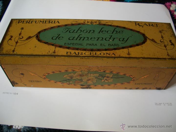 Cajas y cajitas met&aacute;licas: caja jabon leche de almendras, especial ba&ntilde;o ICART