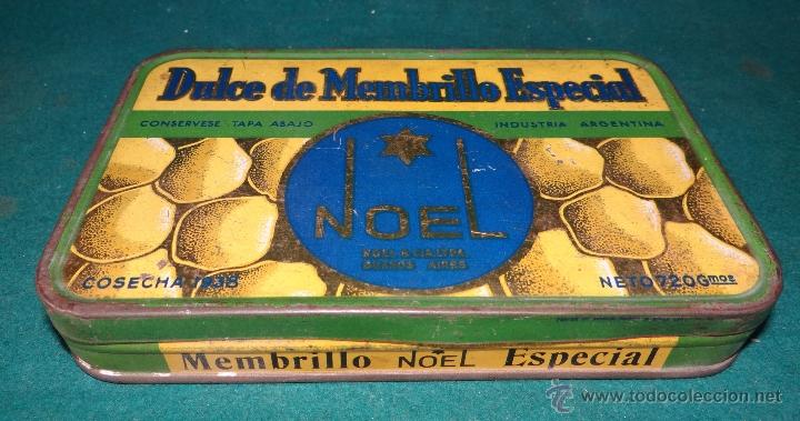 Cajas y cajitas met&aacute;licas: NOEL - MEMBRILLO - INDUSTRIA ARGENTINA - COSECHA 1938 - CAJA LATA METAL -