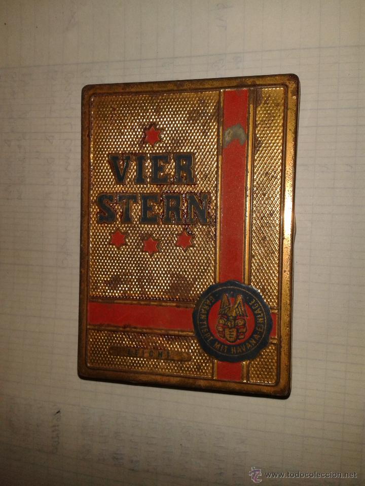 Cajas y cajitas met&aacute;licas: Caja de cigarrillos Vier Stern - Foto 1