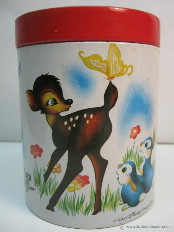 Cajas y cajitas met&aacute;licas: a&ntilde;os 70 Bambi - Caja chapa litografiada La Cafetera Unzue cafe Pamplona cuentos Walt Disney