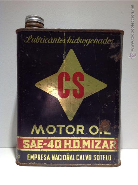 Caixas e caixinhas met&aacute;licas: LATA ACEITE CS MOTOR OIL SAE 40 2 LITROS EMPRESA NACIONAL CALVO SOTELO .