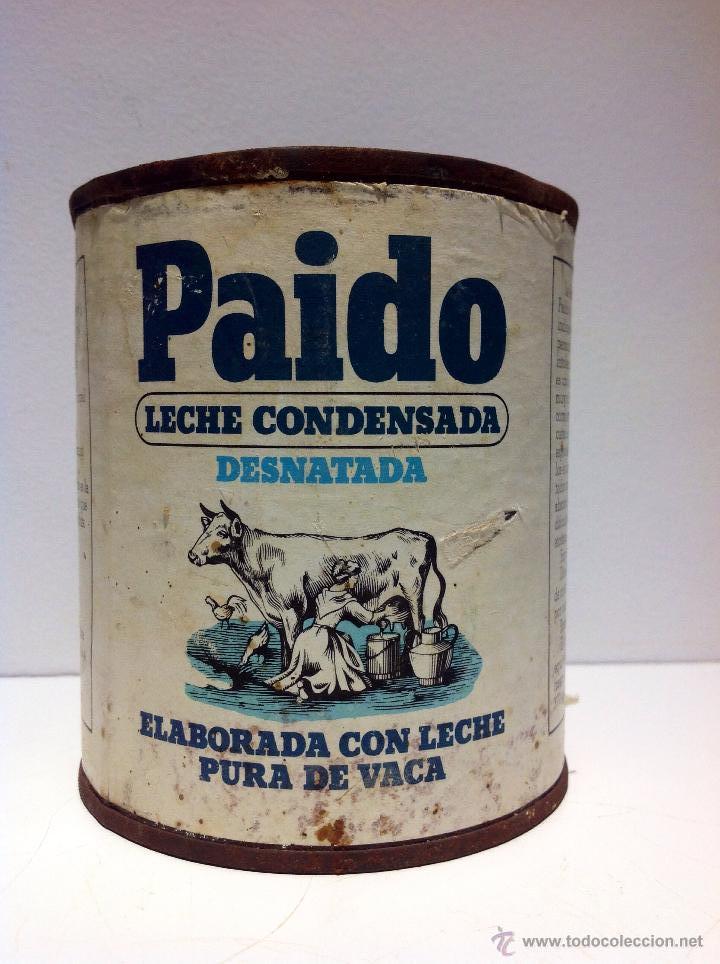 Casse e cassette metalliche: ANTIGUO BOTE DE LECHE CONDENSADA DESNATADA * PAIDO* ELABORADO POR PRODUCTOS PAIDO S.A. BARCELONA