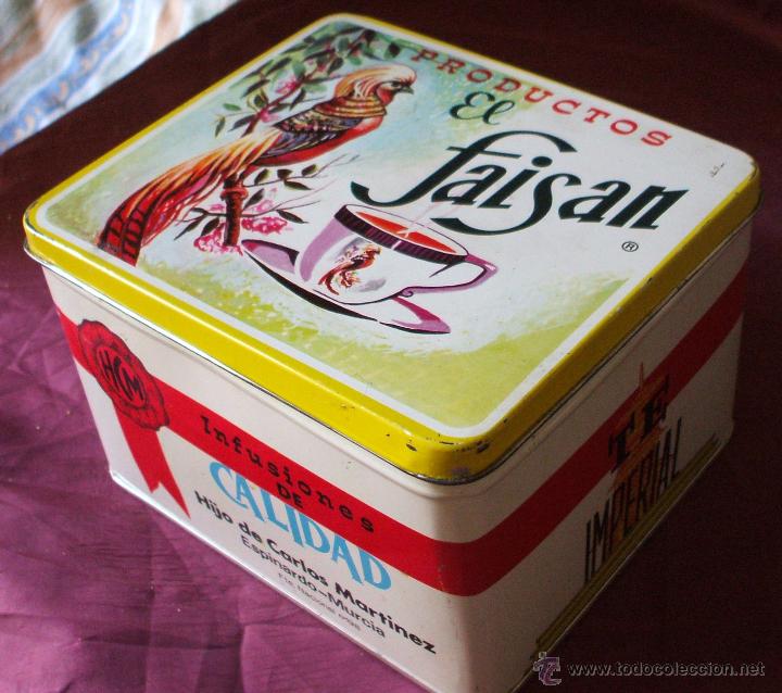 Cajas y cajitas met&aacute;licas: CAJA DE METAL EXCELENTE ESTADO PRODUCTOS EL FAISAN PRECIOSA1960