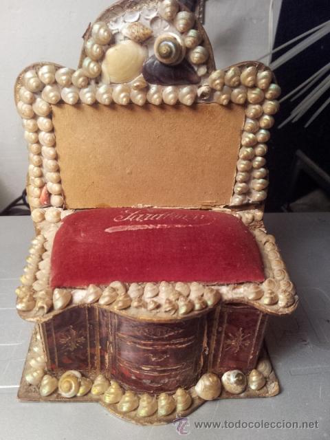Cajas y cajitas met&aacute;licas: ANTIGUO JOYERO SOUVENIRS ARTESANAL RECUERDO DEL SARDINERO A&Ntilde;O 1940-50