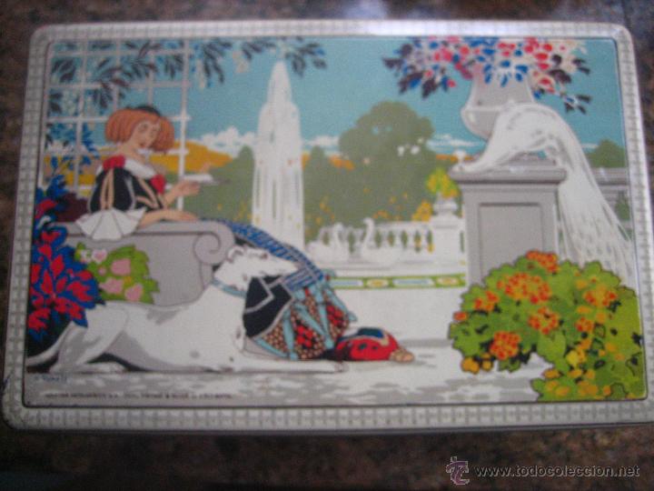 Cajas y cajitas met&aacute;licas: BONITA CAJA DE LATA A&Ntilde;OS 1920-1930 ART-DEC&Oacute; FIRMADA - S. TUSELL. INDUSTRIA METALGRAFICA -BARCELONA-