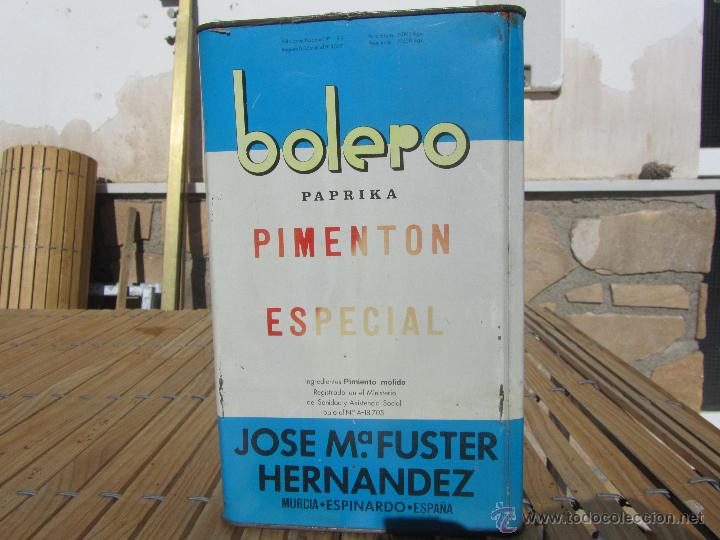 Cajas y cajitas met&aacute;licas: LATA DE PIMENTON BOLERO - Foto 2