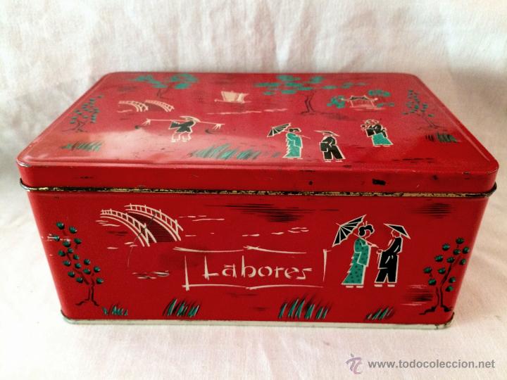 Cajas y cajitas met&aacute;licas: caja de labores de cola cao - Foto 2