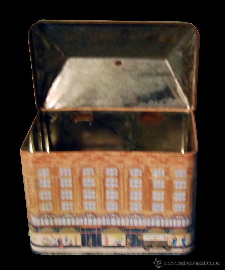 Caixas e caixinhas met&aacute;licas: ANTIGUA CAJA METALICA - HARRODS - TAMA&Ntilde;O 12 X 10 X 18 CENTIMETROS