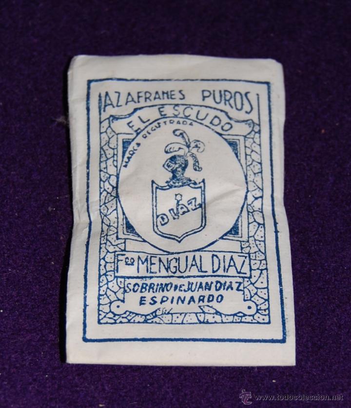 Casse e cassette metalliche: SOBRE DE ESPECIAS. AZAFRANES PUROS EL ESCUDO. CANELA. 25 CENTIMOS. A&Ntilde;OS 40.