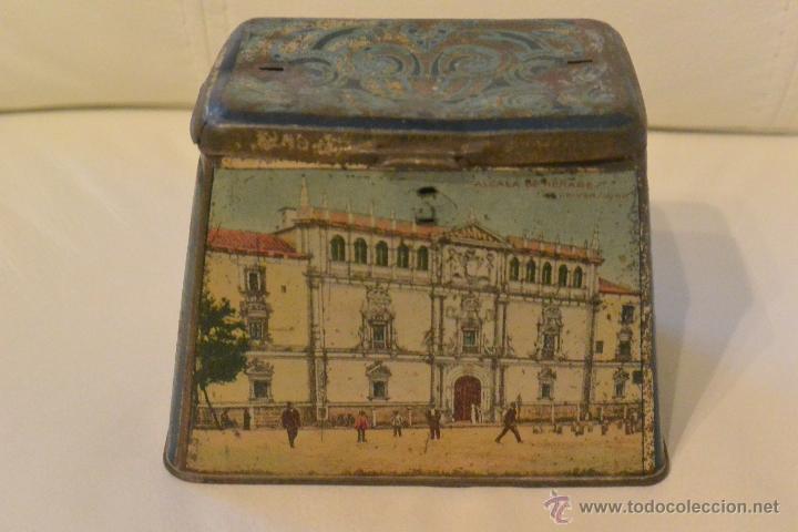 Cajas y cajitas met&aacute;licas: ANTIGUA CAJA LITOGRAFIADA DE GARRAPI&Ntilde;ADAS MANUEL PASTOR