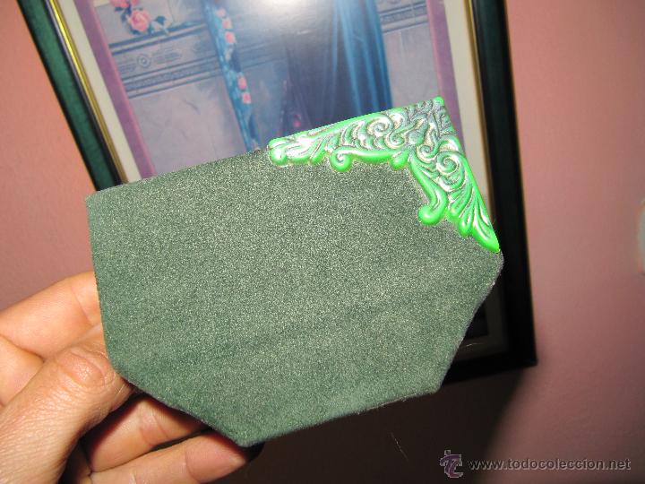 Cajas y cajitas met&aacute;licas: CAJITA JOYERO DE TERCIOPELO VERDE CON ESPEJO
