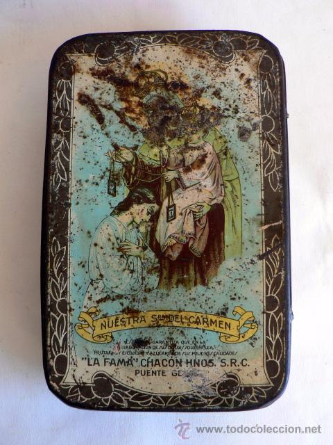 Blechdosen und Kisten: CAJA LATA ANTIGUA DE CREMA DE MEMBRILLO DE NUESTRA SE&Ntilde;ORA DEL CARMEN LA FAMA DE PUENTE GENIL