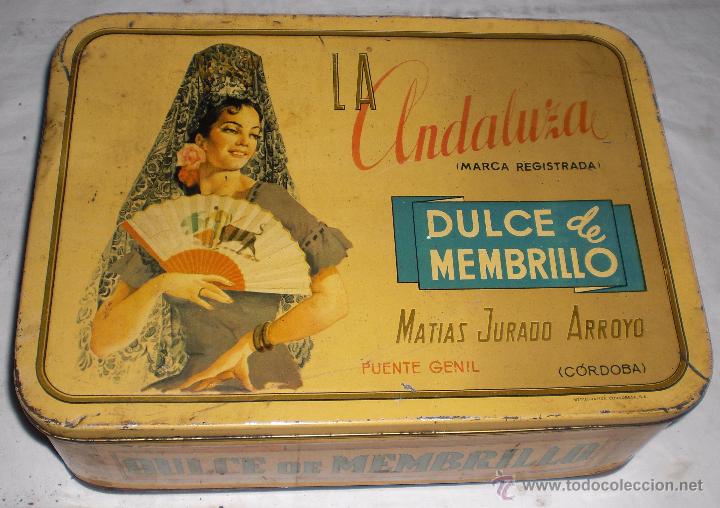 Bo&icirc;tes et petites bo&icirc;tes m&eacute;talliques: Caja de chapa dulce de membrillo la andaluza