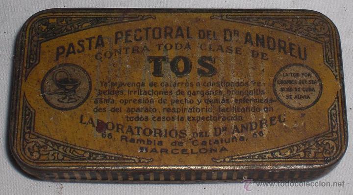Bo&icirc;tes et petites bo&icirc;tes m&eacute;talliques: Caja de chapa pastillas para la tos doctor Andreu