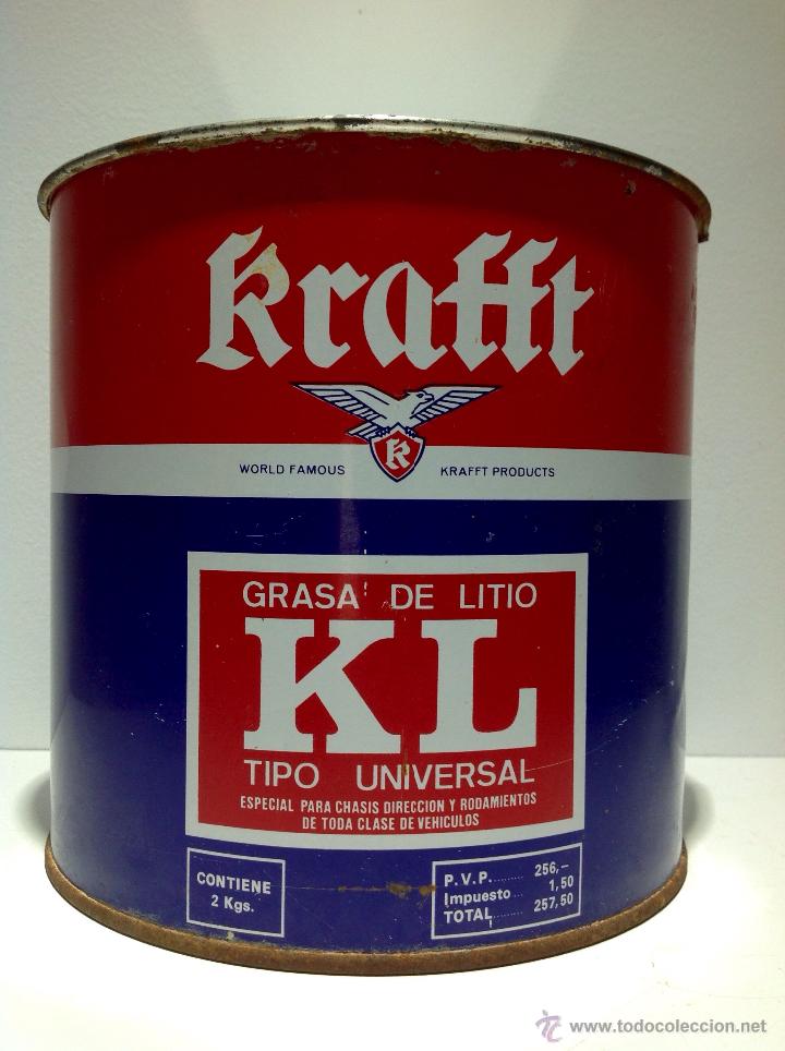 Cajas y cajitas met&aacute;licas: ANTIGUA LATA DE * KRAFFT * GRASA DE LITIO , 2 KG