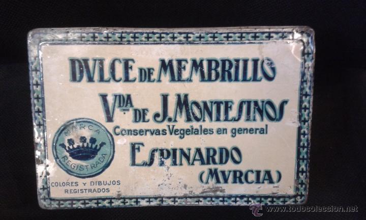 Cajas y cajitas met&aacute;licas: DULCE DE MEMBRILLO VIUDA DE J. MONTESINOS. ESPINARDO MURCIA.