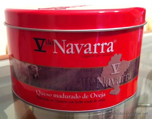 Blechdosen und Kisten: BONITA CAJA DE LATA V DE NAVARRA QUESO DE OVEJA METALICA HOJALATA VACIA 15Cm diametro