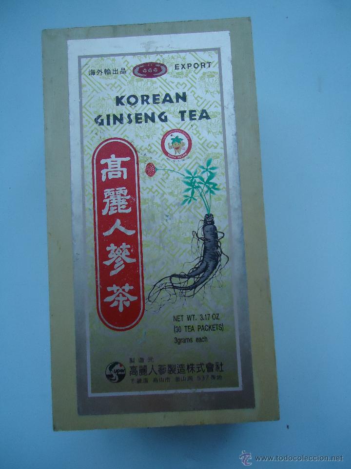 Blechdosen und Kisten: CAJA DE MADERA, CON LA ETIQUETA DE GINSENG TEA KOREAN MEDIDAS.17X9X6. NUEVA IMPECABLE.