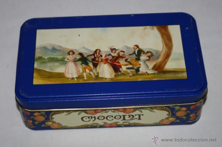 Boxes and metal boxes: BONITA CAJA DE CHAPA DE CHOCOLATE PIFARRE CON LITOGRAFIA CRAQUELADA, VER DESCRIPCION