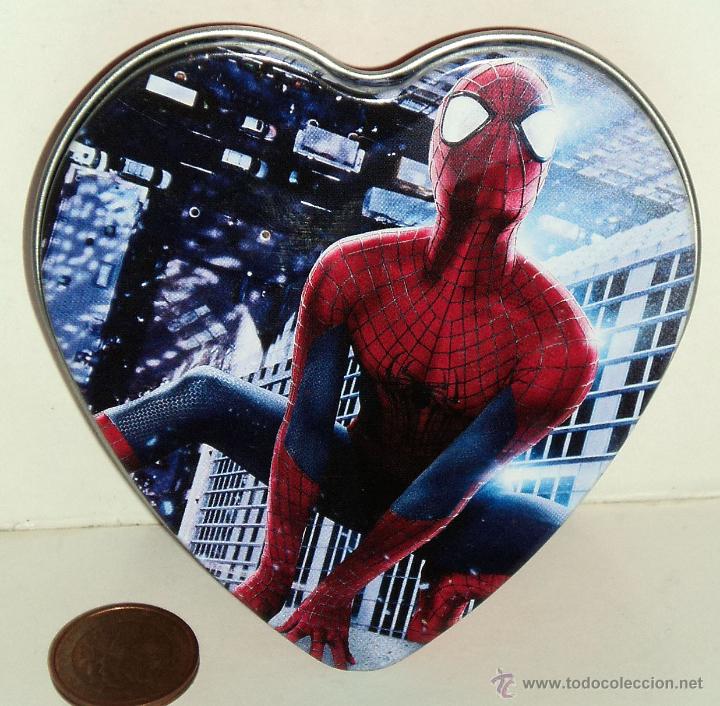 caja metálica en forma de corazón - spiderman m - Compra venta en  todocoleccion