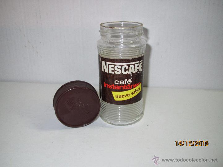 Casse e cassette metalliche: Antiguo Bote de 50 gm. de NESCAF&Eacute; de Cristal y Tapa de Plastico