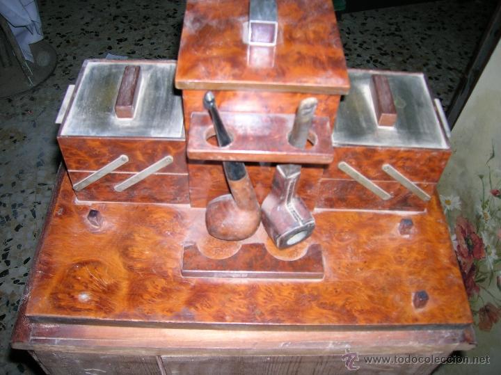 Cajas y cajitas met&aacute;licas: tabaquera art-deco raiz de fresno