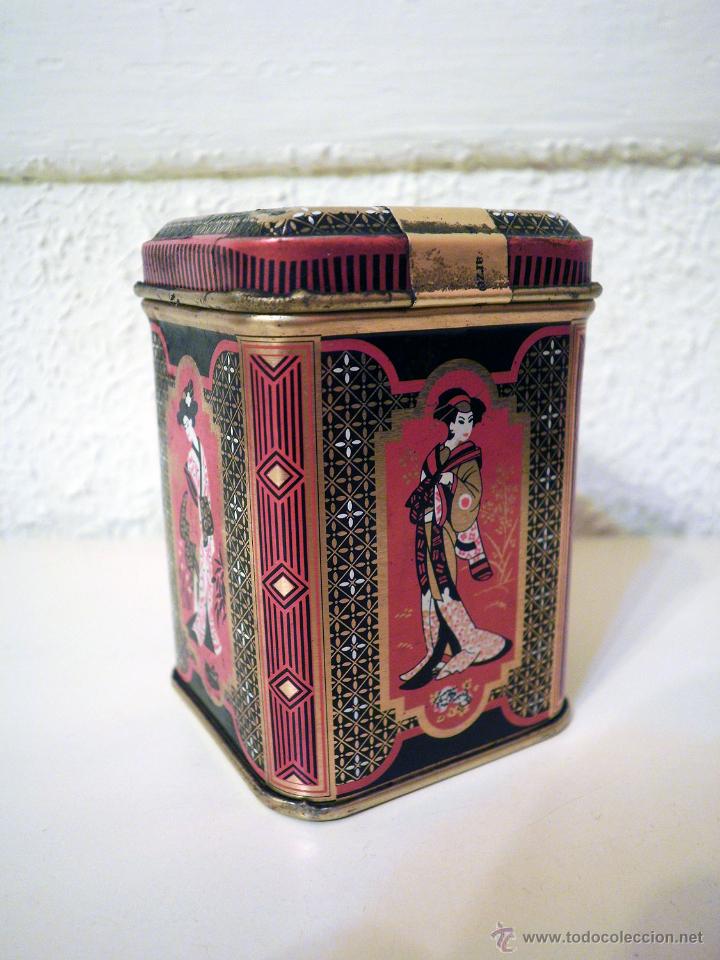 Cajas y cajitas met&aacute;licas: Lote 5 cajitas antiguas de t&eacute; - Foto 7