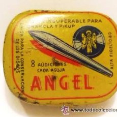 Cajas y cajitas metálicas: ANTIGUA CAJITA METALICA LITOGRAFIADA AGUJAS DE GRAMOFONO ANGEL-ESPAÑA