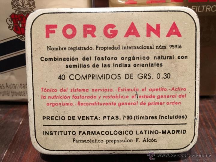 Cajas y cajitas met&aacute;licas: LATA DE MEDICAMENTO FORGANA