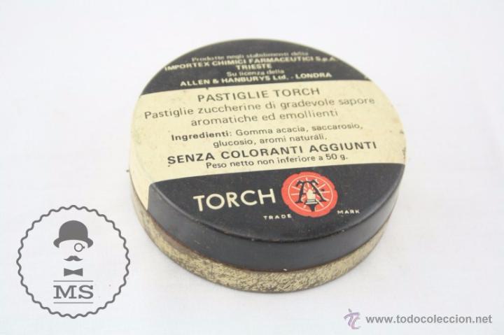 Blechdosen und Kisten: Caja / Cajita Met&aacute;lica - Torch - Pastillas / Caramelos - Italia - Medidas 7,5 x 7,5 x 2,5 Cm