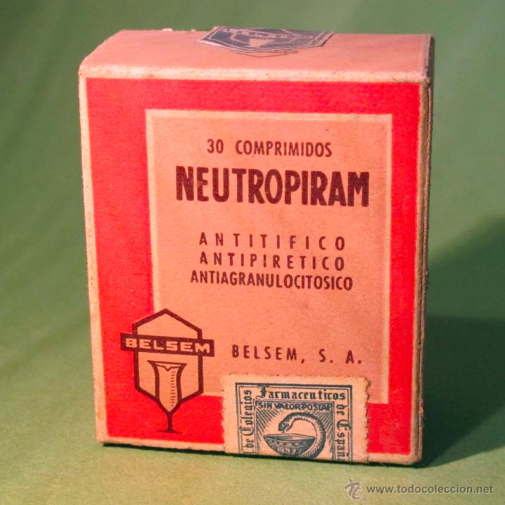 Boxes and metal boxes: caja antiguo medicamento sin abrir farmacia antigua neUTROPIRAM LABORATORIOS BELSEM MADRID