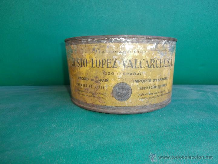 Cajas y cajitas met&aacute;licas: antigua lata conserva de sardinas pum, justo lopez valcarcel vigo, galicia