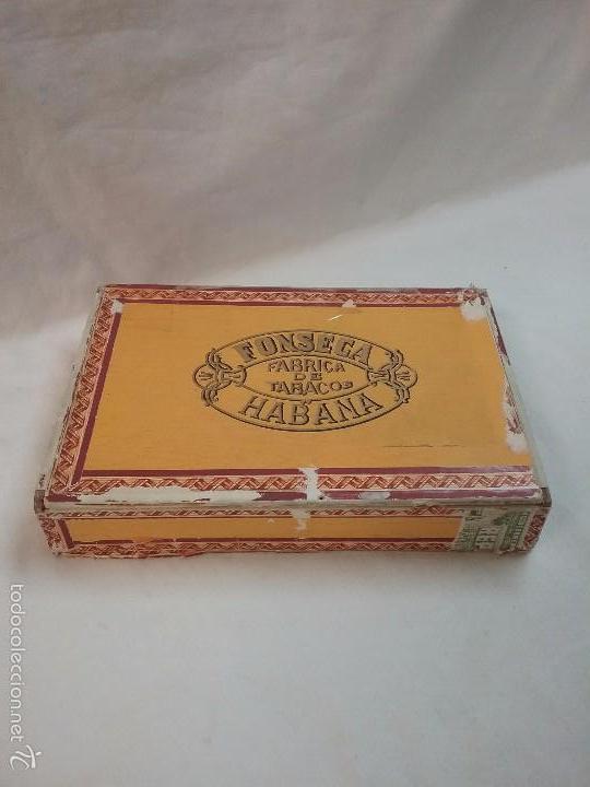 Cajas y cajitas met&aacute;licas: CAJA DE MADERA VACIA DE PUROS - FONSECA - F&Aacute;BRICA DE TABACOS - HABANA , CUBA
