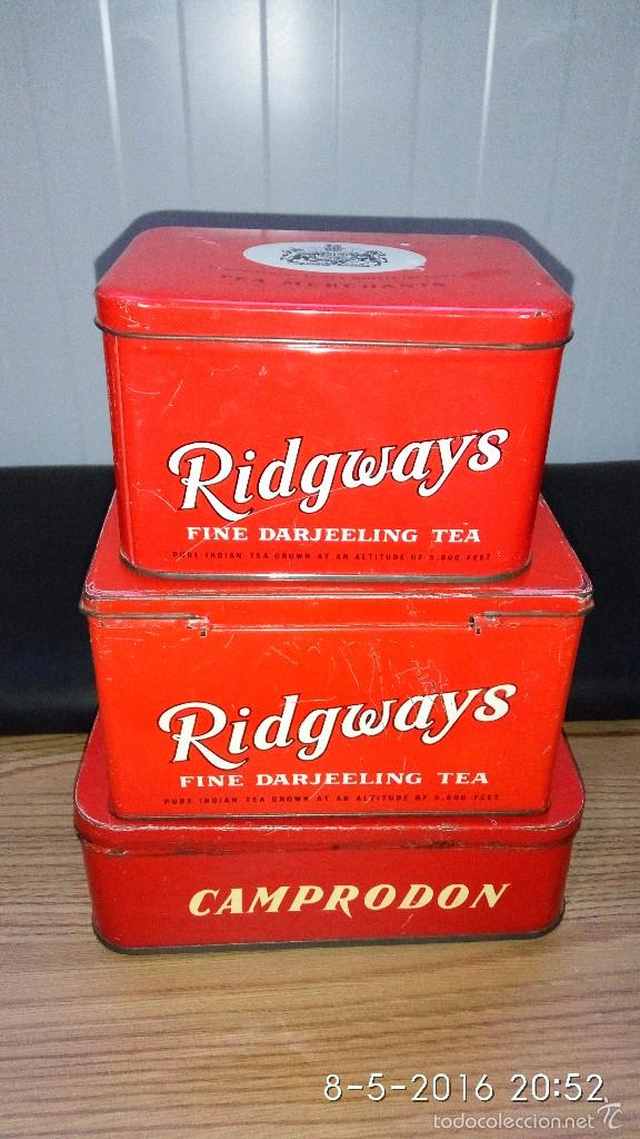 Cajas y cajitas met&aacute;licas: Lote latas de te y cafe - Foto 1