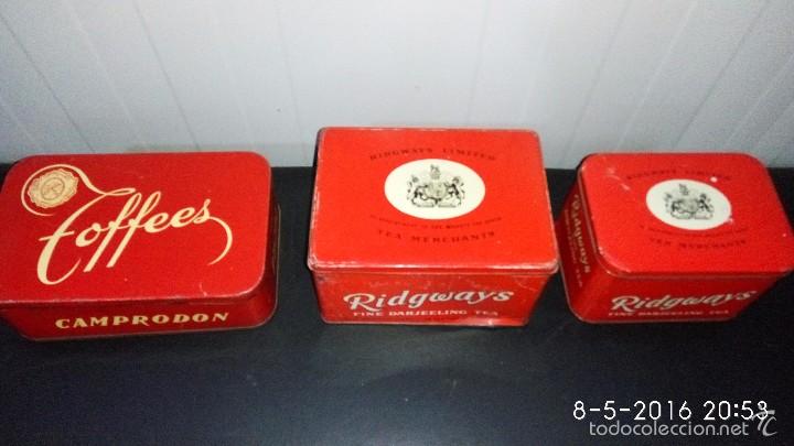 Cajas y cajitas met&aacute;licas: Lote latas de te y cafe - Foto 2