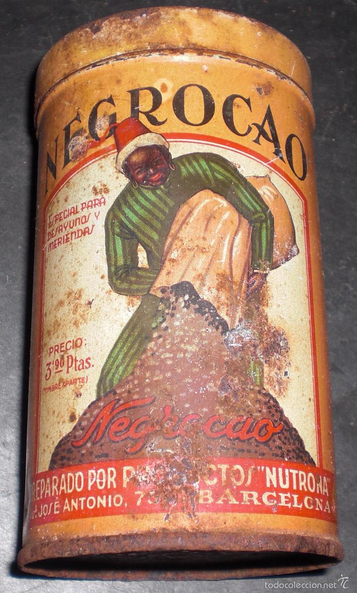 Cajas y cajitas met&aacute;licas: Antigua lata de negrocao - Foto 1