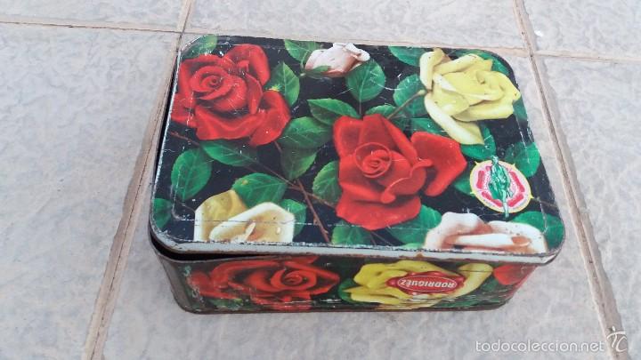 Cajas y cajitas met&aacute;licas: Lata envase antiguo creo que es de carne membrillo. marca rodriguez campa&ntilde;a a&ntilde;o 1966