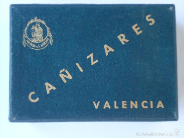Bo&icirc;tes et petites bo&icirc;tes m&eacute;talliques: ANTIGUA CAJA DE CARTON DE LA FARMACIA CA&Ntilde;IZARES DE VALENCIA. --- T