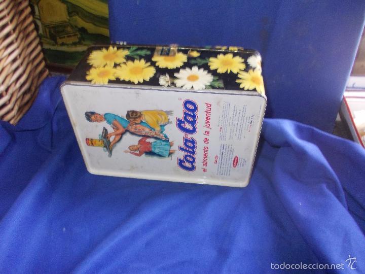 Cajas y cajitas met&aacute;licas: caja de cola-cao de flores - Foto 2