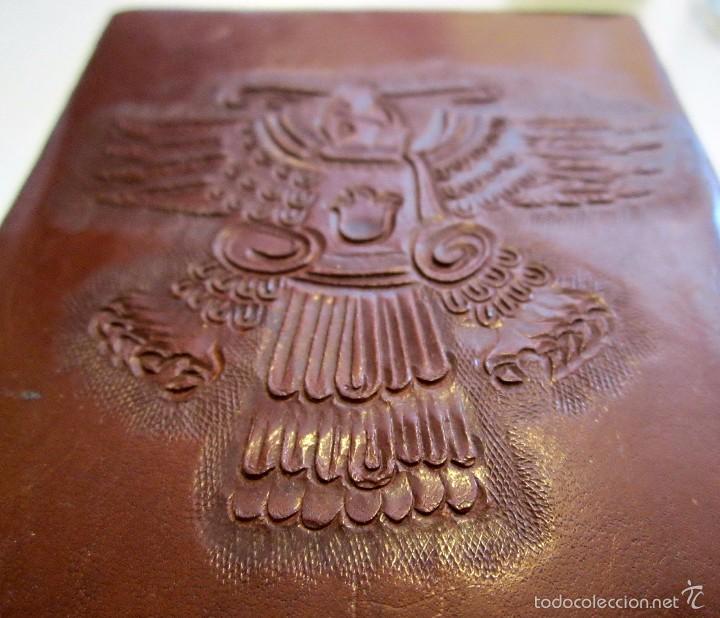 Blechdosen und Kisten: (1)Estuche de cuero Mexicano Repujado para joyer&iacute;a 10x14 Cm.