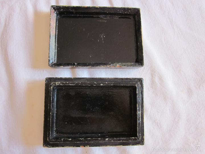 Cajas y cajitas met&aacute;licas: Antigua caja pintada a mano - Foto 4