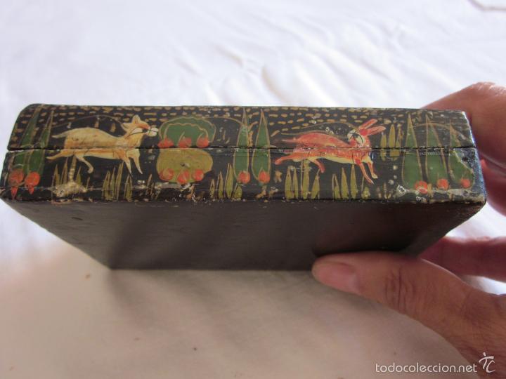 Cajas y cajitas met&aacute;licas: Antigua caja pintada a mano - Foto 5