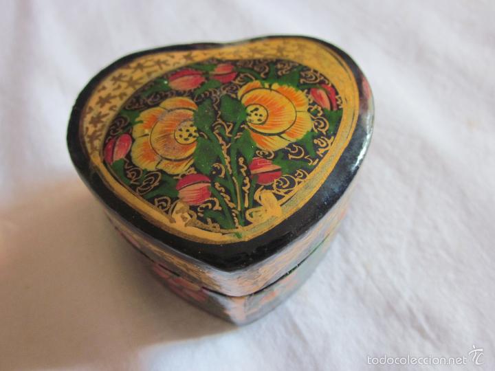 Cajas y cajitas met&aacute;licas: Antigua caja pintada a mano - Foto 3