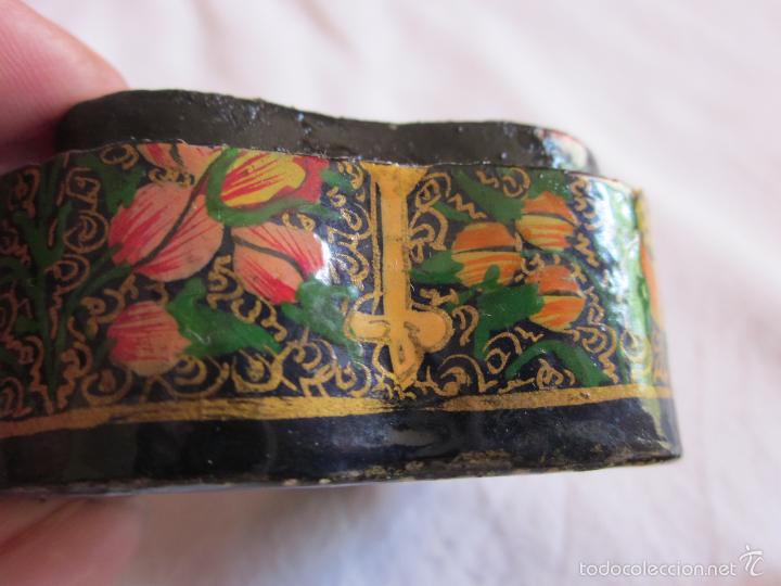 Cajas y cajitas met&aacute;licas: Antigua caja pintada a mano - Foto 5