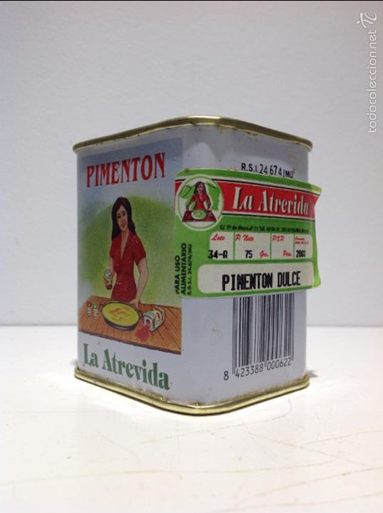 Cajas y cajitas met&aacute;licas: LATA DE PIMENTON LA ATREVIDA - Foto 2