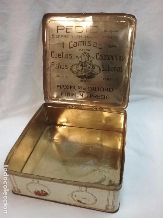 Bo&icirc;tes et petites bo&icirc;tes m&eacute;talliques: ANTIGUA CAJA MET&Aacute;LICA VACIA DE CAMISAS , TOALLAS ... MARCA CV  - PRINCIPIOS DE A&Ntilde;O 1900