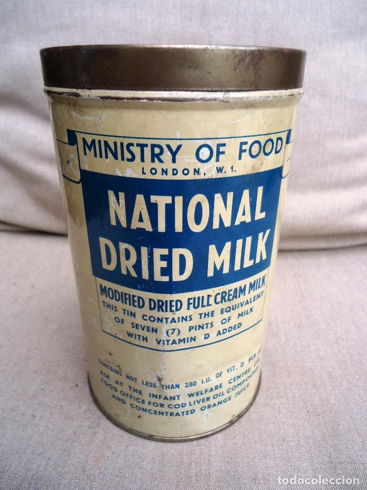 Bo&icirc;tes et petites bo&icirc;tes m&eacute;talliques: ANTIGUO BOTE DE LECHE INGL&Eacute;S PARA BEB&Eacute;S
