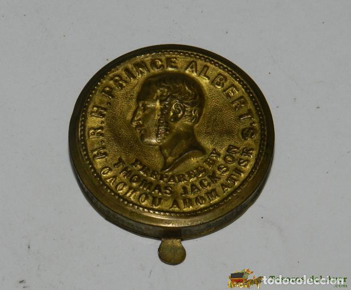 Caixas e caixinhas met&aacute;licas: ANTIGUA CAJA MET&Aacute;LICA DE FARMACIA, 1869 PRINCE ALBERT DE CACHOU AROMATISE THOMAS JACKSON, ALIENTO PE