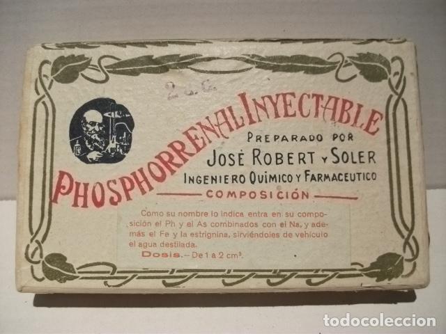 Cajas y cajitas met&aacute;licas: ANTIGUA CAJA DE CARTON MEDICAMENTO PHOSPHORRENAL INYECTABLE