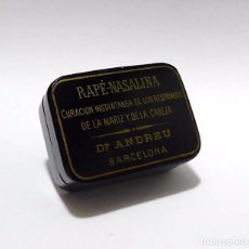 Cajas y cajitas metálicas: DR.ANDREU-BARCELONA- CAJA EN PAPEL MACHIER LACADA DE RAPÉ-NASALINA- C.1930